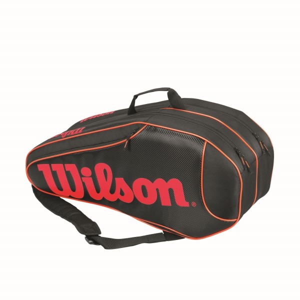 Wilson Burn Team 6 Pack Tennis Racquet Bag - Black/Red