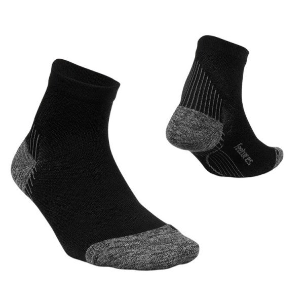 Feetures Plantar Fasciitis Ultra Light Quarter Compression Socks - Black