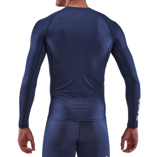 Skins Series-1 Mens Compression Long Sleeve Top - Navy Blue
