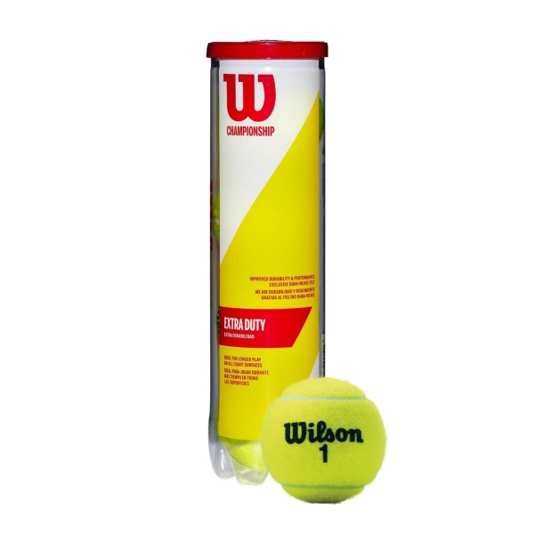 Wilson Championship Extra Duty Tennis Balls - 4 Ball Can - Yellow