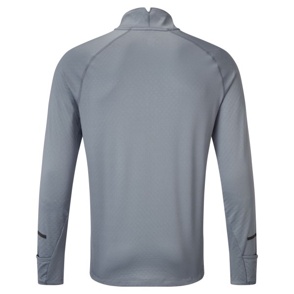 Ronhill Tech Prism 1/2 Zip Mens Thermal Long Sleeve Running T-Shirt - Pewter/Flame