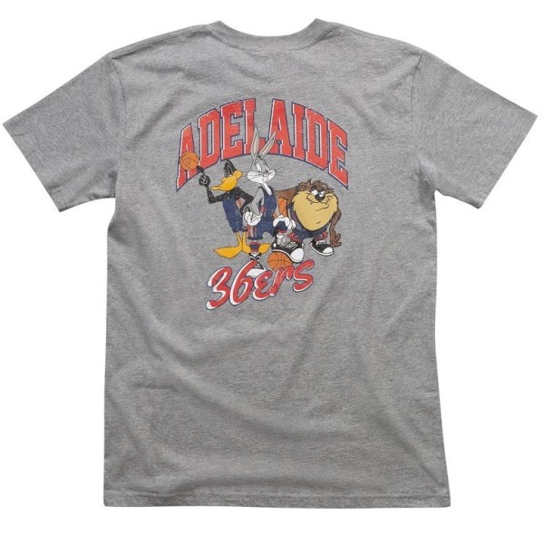First Ever Adelaide 36ers Looney Tunes Classic Mens Basketball T-Shirt - Grey Heather