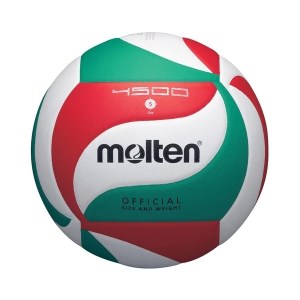 Molten Ultra Touch M4500 Composite Leather Indoor Volleyball - Size 5 - White/Green/Red