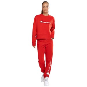 Champion Script Cuff Womens Track Pants - Red