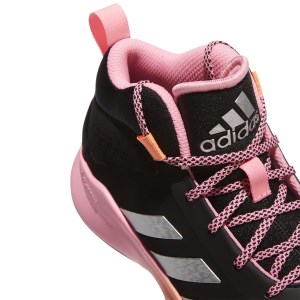 Adidas Cross Em Up 5 Wide - Kids Basketball Shoes - Black/Silver Metallic/Beam Pink