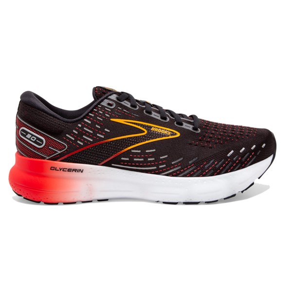 Brooks Glycerin 20 - Mens Running Shoes - Blackened Pearl/Fiery Red
