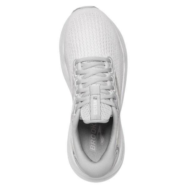 Brooks Glycerin 21 - Mens Running Shoes - White/White/Grey