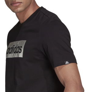 Adidas Foil Box Logo Mens T-Shirt - Black/Silver Metallic