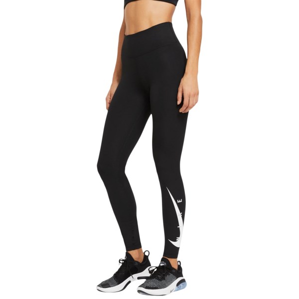Nike Swoosh Womens 7/8 Running Tights - Black/Reflective Silver