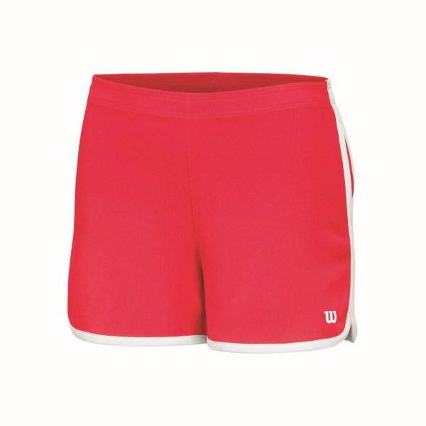 Wilson 2-in-1 Kids Girls Tennis Shorts - Neon Red/White