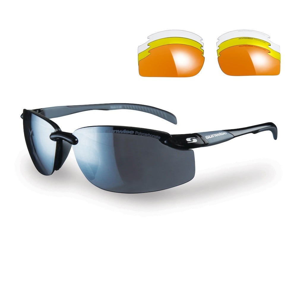 Sunwise Pacific Sports Sunglasses + 3 Lens Sets - Black