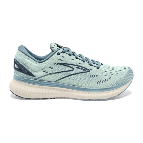 Brooks Glycerin 19 - Womens Running Shoes - Aqua Glass/Whisper White/Navy