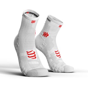 Compressport Pro Racing V3.0 - High Cut Running Socks - Smart White