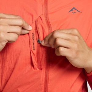 Nike Trail Aireez Mens Running Jacket - Vintage Coral/Dragon Red/Black