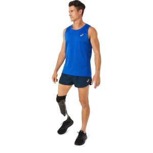 Asics Silver Split 2.5 Inch Mens Running Shorts - French Blue