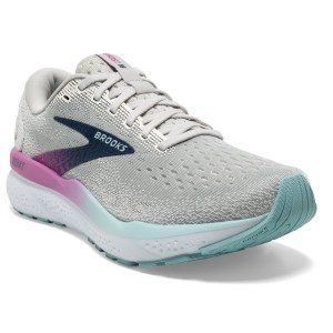 Brooks Ghost 16 - Womens Running Shoes - White/Grey/Estate Blue