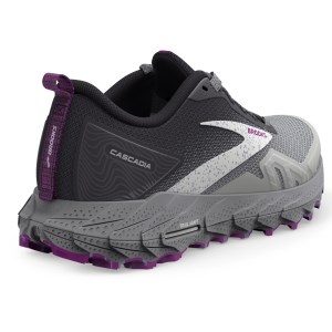 Brooks Cascadia 17 - Womens Trail Running Shoes - Oyster/Blackened Pearl/Purple