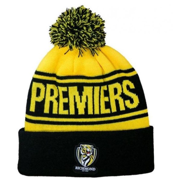Burley Sekem Richmond Tigers AFL Premiership Beanie - Black/Yellow