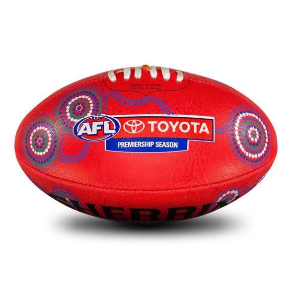 Sherrin Sir Doug Nicholls Round AFL Synthetic Football - Size 5 - Red