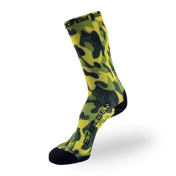 Steigen Three Quarter Length Running Socks - Green Camo