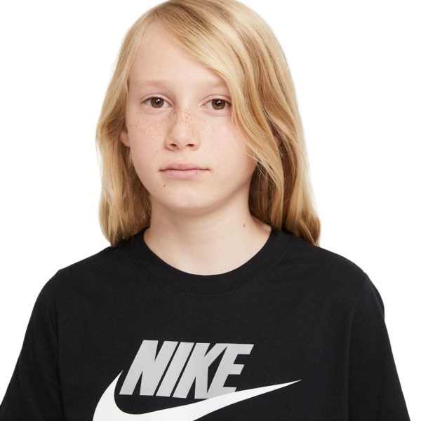 Nike Sportswear Cotton Kids T-Shirt - Black/Light Smoke Grey