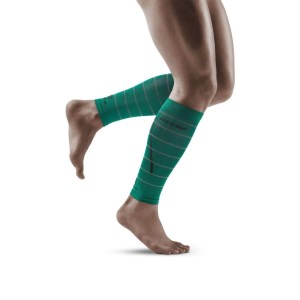 CEP Reflective Compression Calf Sleeves - Green