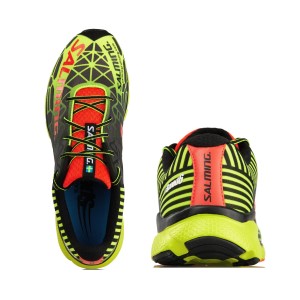 Salming Speed 6 - Mens Running Shoes - Black/Safety Yellow