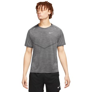 Nike Dri-Fit ADV Techknit Ultra Mens Running Shirt - Black/Iron Grey/Reflective Silver
