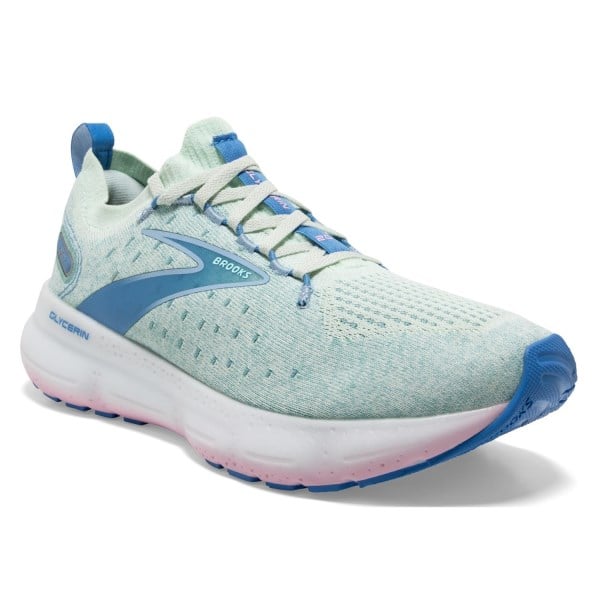 Brooks Glycerin StealthFit 20 - Womens Running Shoes - Blue Glass ...