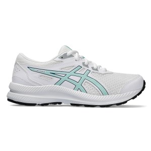 Asics Contend 8 GS - Kids Running Shoes - White/Aurora Green