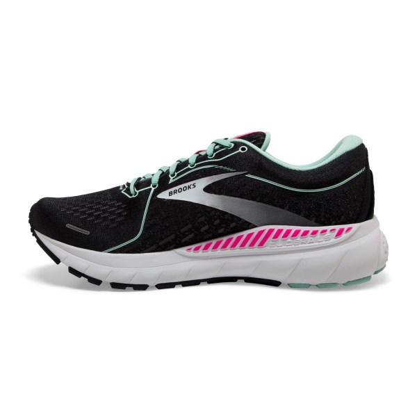 Brooks Adrenaline GTS 21 - Womens Running Shoes - Black/Pink/Yucca