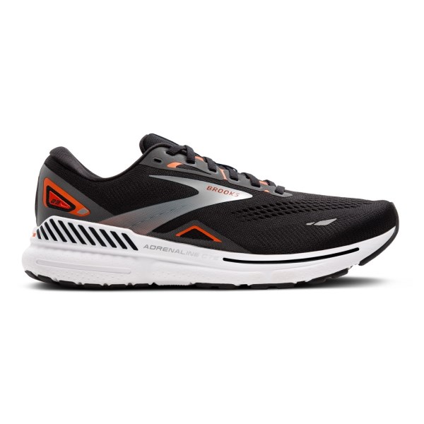 Brooks Adrenaline GTS 23 - Mens Running Shoes - Black/Mandarin Red/Silver