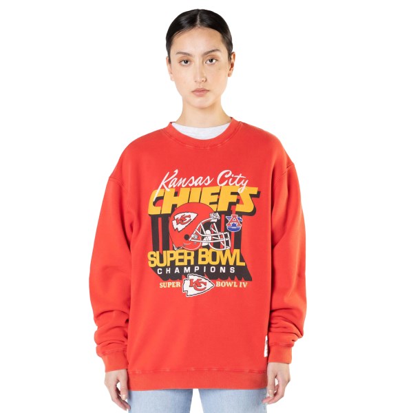 Mitchell & Ness Kansas City Chiefs Vintage Champs Trophy NFL Unisex Sweatshirt - Vintage Red