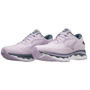 Mizuno Wave Sky 6 - Womens Running Shoes - Pastel Lilac/White/China Blue