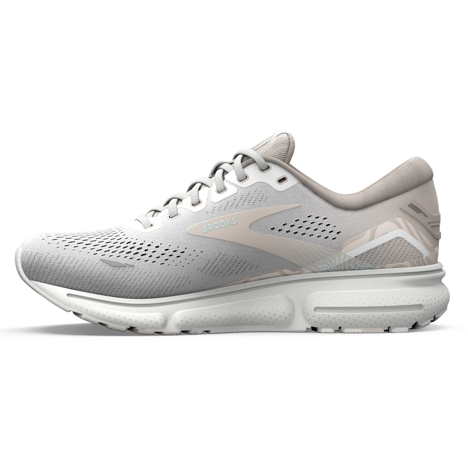 Brooks Ghost 15 - Womens Running Shoes - White/Crystal Grey | Sportitude
