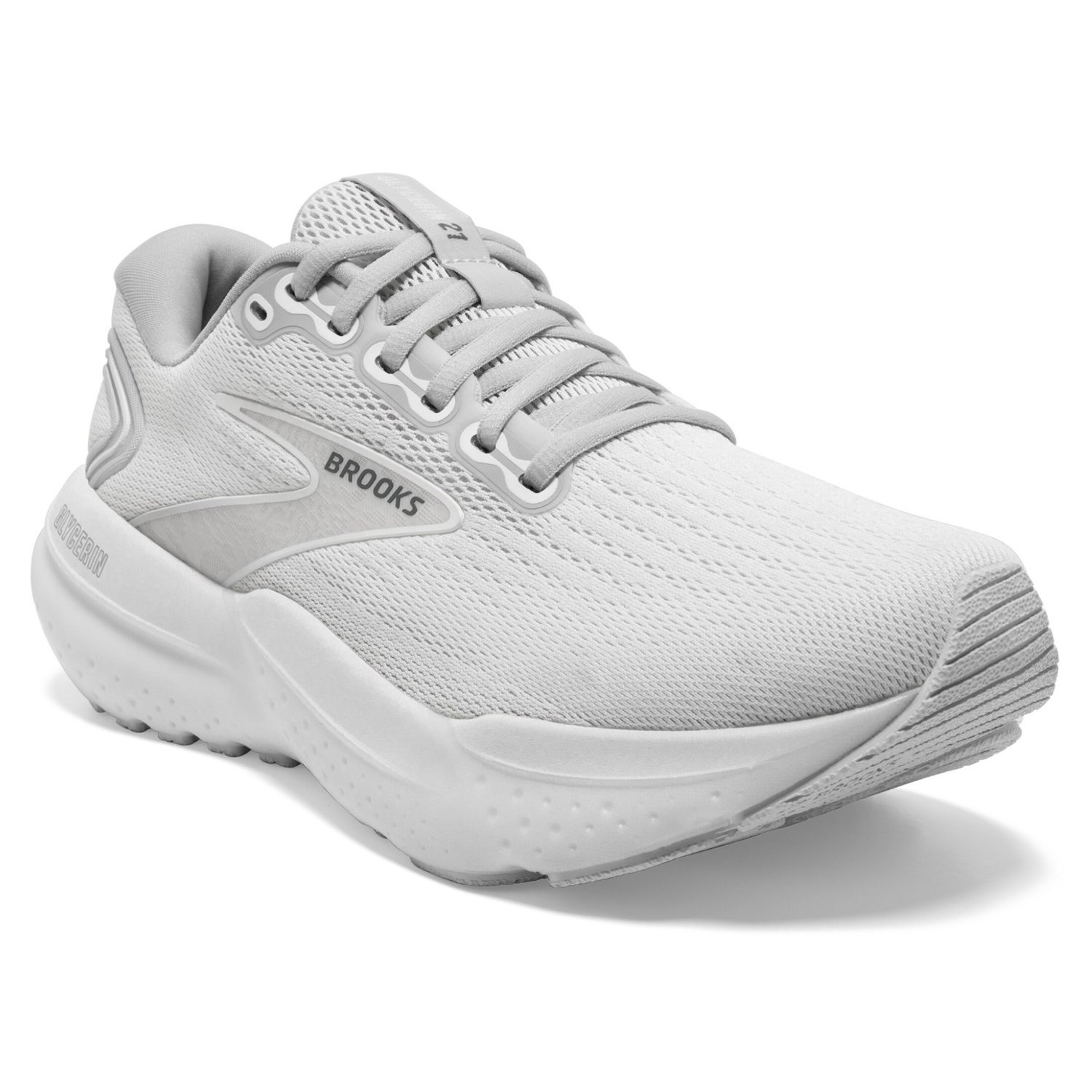 Brooks Glycerin 21 - Womens Running Shoes - White/White/Grey | Sportitude