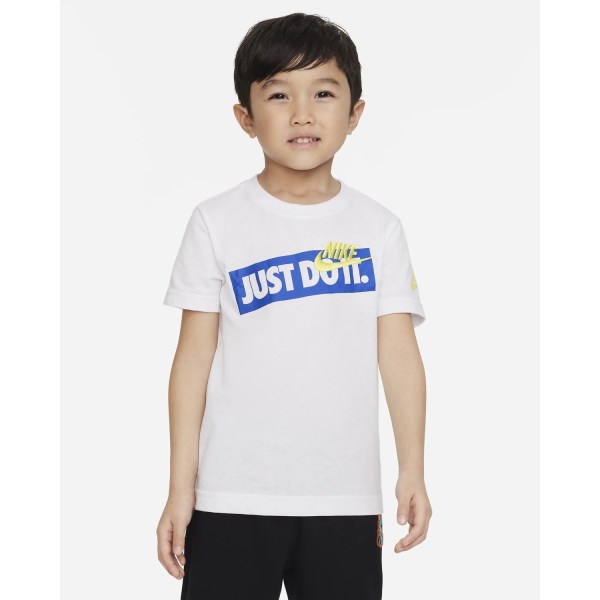 Nike Just Do It Embroidered Kids T-Shirt - White