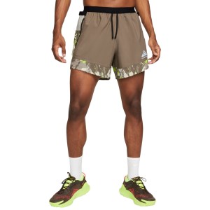 Nike Dri-Fit Flex Stride 5 Inch Brief-Lined Trail Running Shorts - Olive Grey/Light Iron