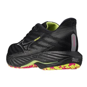 Mizuno Wave Rider 28 Energy In The Dark - Mens Running Shoes - Black/Silver/Sunny Lime