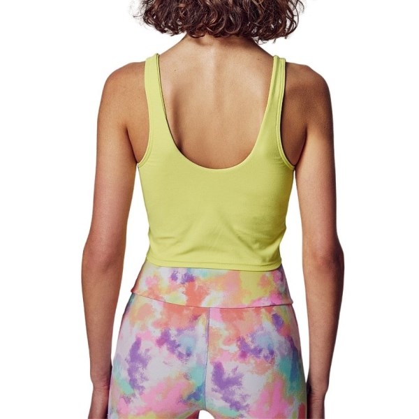 Running Bare Entice Womens Push Up Cropped Tank - Eln Yellow