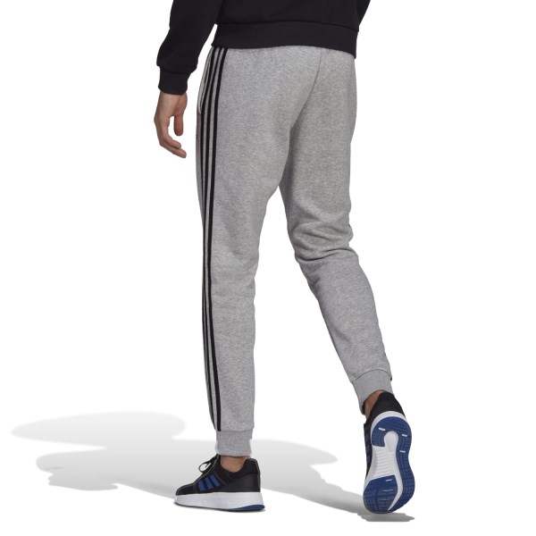 Adidas Essentials Fleece Tapered Cuff 3-Stripes Mens Track Pants - Medium Grey Heather