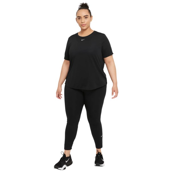 Nike Dri-Fit One Womens Training T-Shirt - Plus Size - Black/White