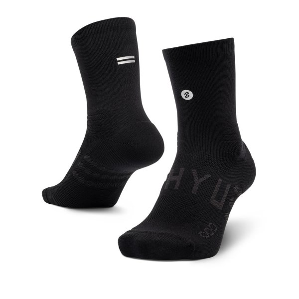 Shyu Half Crew Racing Socks - Black/Black/Black