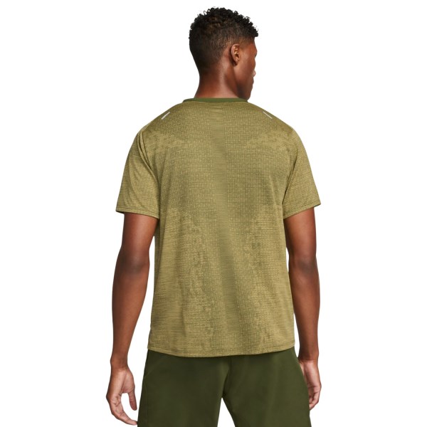 Nike Dri-Fit ADV Techknit Ultra Mens Running Shirt - Rough Green/Coriander/Reflective Silver