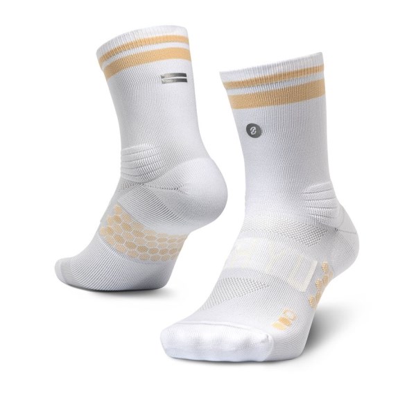 Shyu Half Crew Racing Socks - White/Oat/Oat