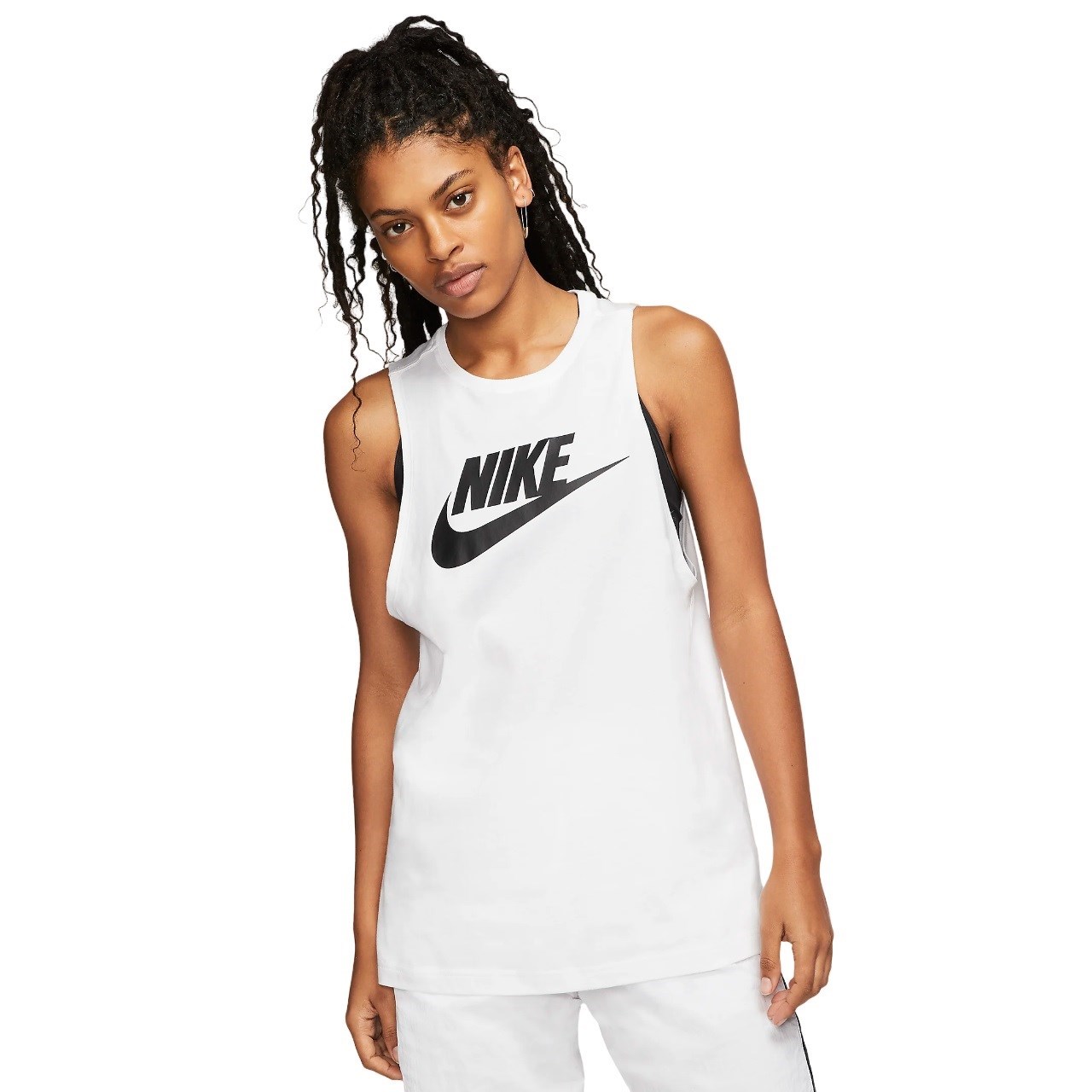 Nike Sportswear Womens Muscle Tank Top - White/Black