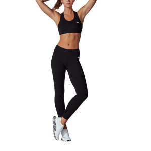Running Bare High Rise Supplex Womens Full Length Training Tights - Black