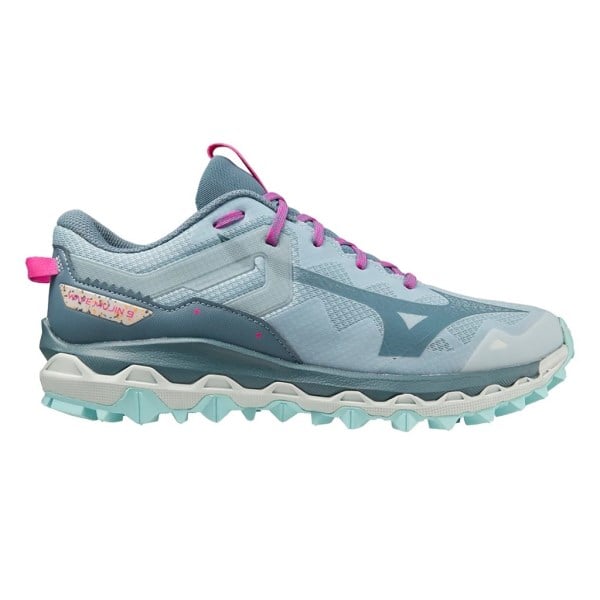 Mizuno Wave Mujin 9 - Womens Trail Running Shoes - Forget-Me-Not/Nimbus Cloud/Neon Pink