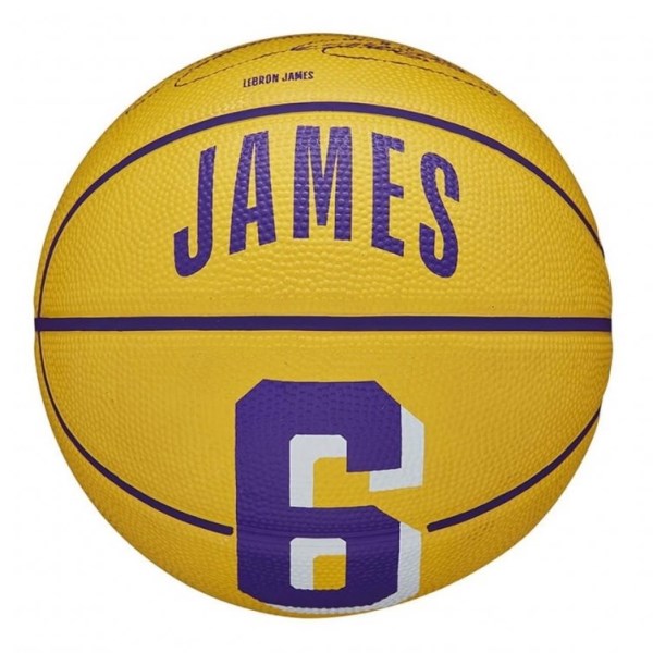 Wilson LA Lakers Lebron James Player Icon NBA Mini Basketball - Size 3 - Yellow/Purple