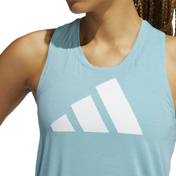 Adidas 3-Stripes Logo Womens Training Tank Top - Mint/White
